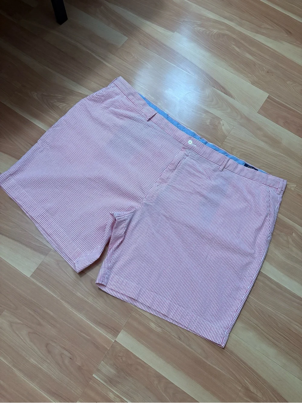 Polo Ralph Lauren Seersucker Pink Striped 9” Shorts Size 56 3X Preppy Ivy League